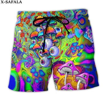 Хиппи-Триппи, разноцветные глаза, Гриб-череп, шорты для плавания, Летние шорты для пляжного отдыха, мужские плавательные пляжные штаны, полукомбинезоны 5 6