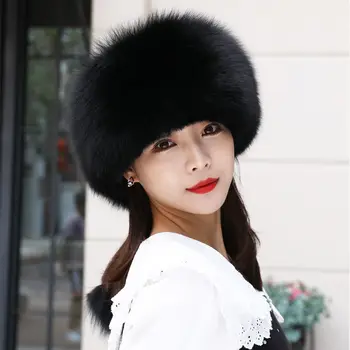 Хит продаж, высококачественная роскошная шапка принцессы из натурального лисьего меха, женская осенне-зимняя модная теплая шапка, новая женская шапка 10