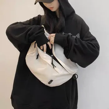 Черная сумка-мессенджер, простая мужская и женская повседневная спортивная сумка большой емкости, мужская и женская сумка для выхода, удобный рюкзак 5